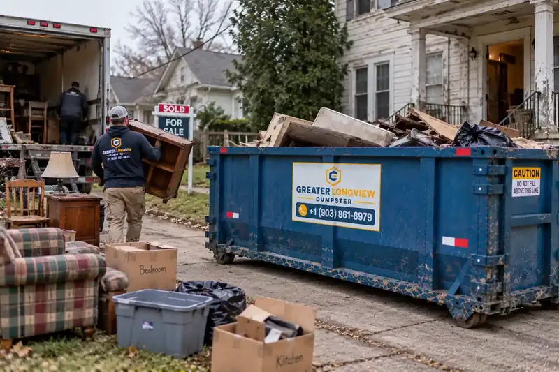 Estate sale and downsizing dumpster Longview