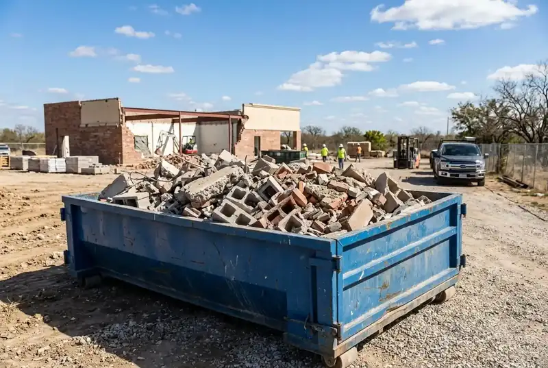 Concrete and brick demolition dumpster Longview