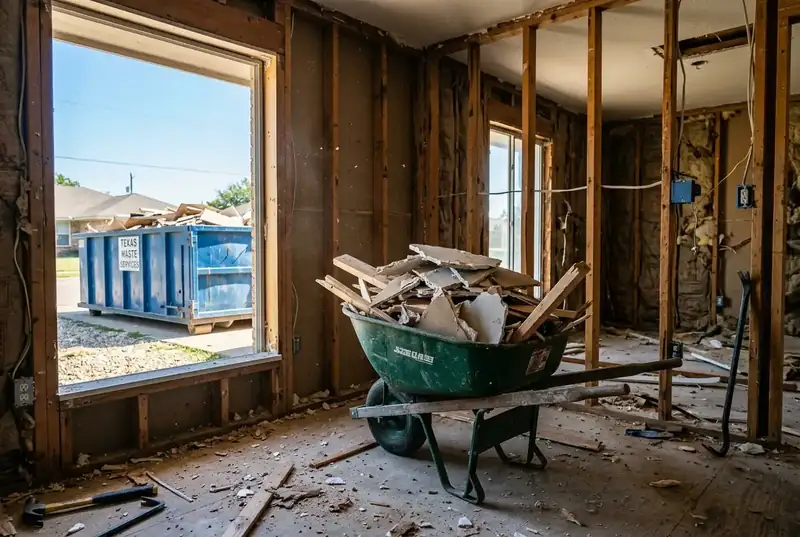 Interior gut-out demolition dumpster Longview