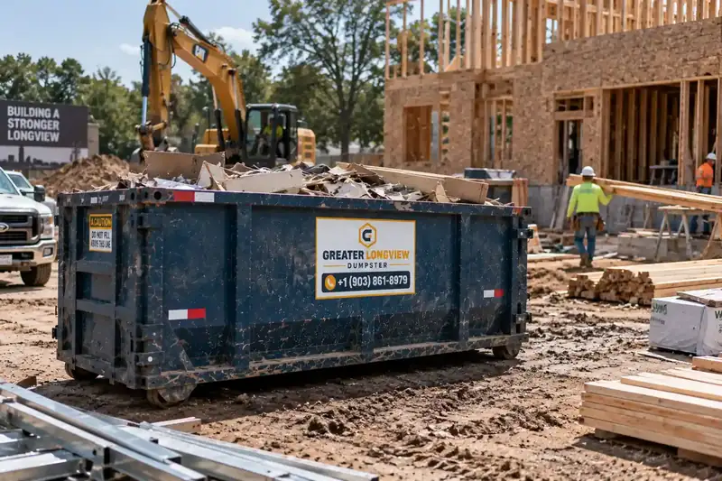 Construction and demolition roll-off dumpster rental in Longview TX