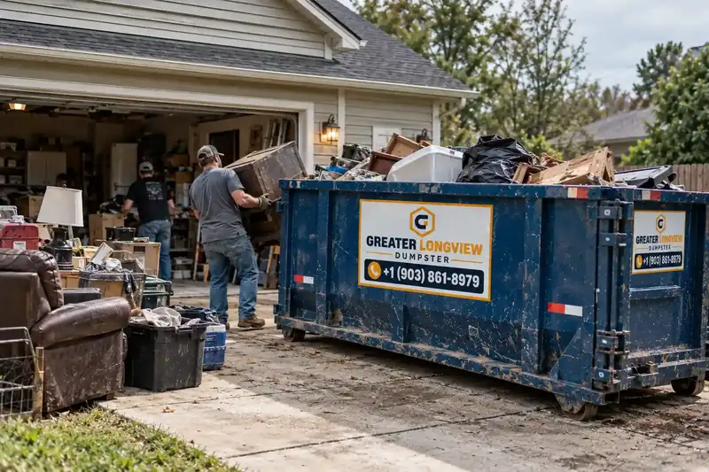 Dumpster rental for home cleanouts in Longview TX