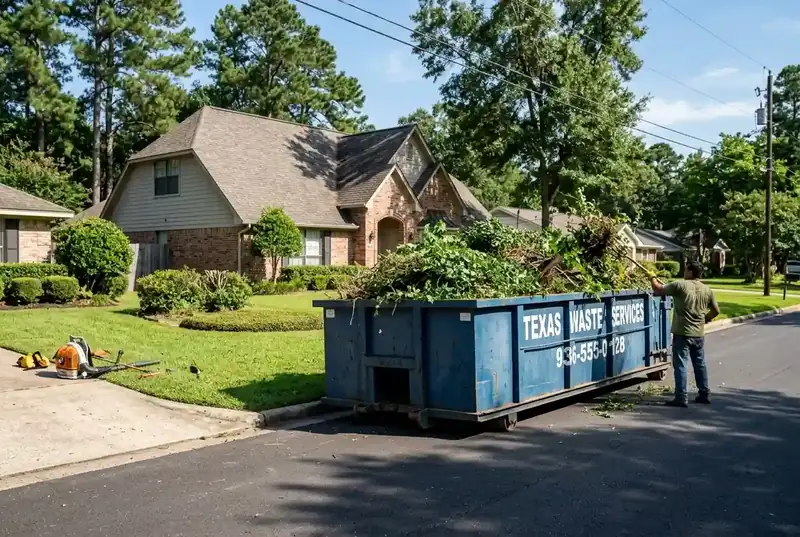 Tree and shrub removal dumpster Longview brush pile removal