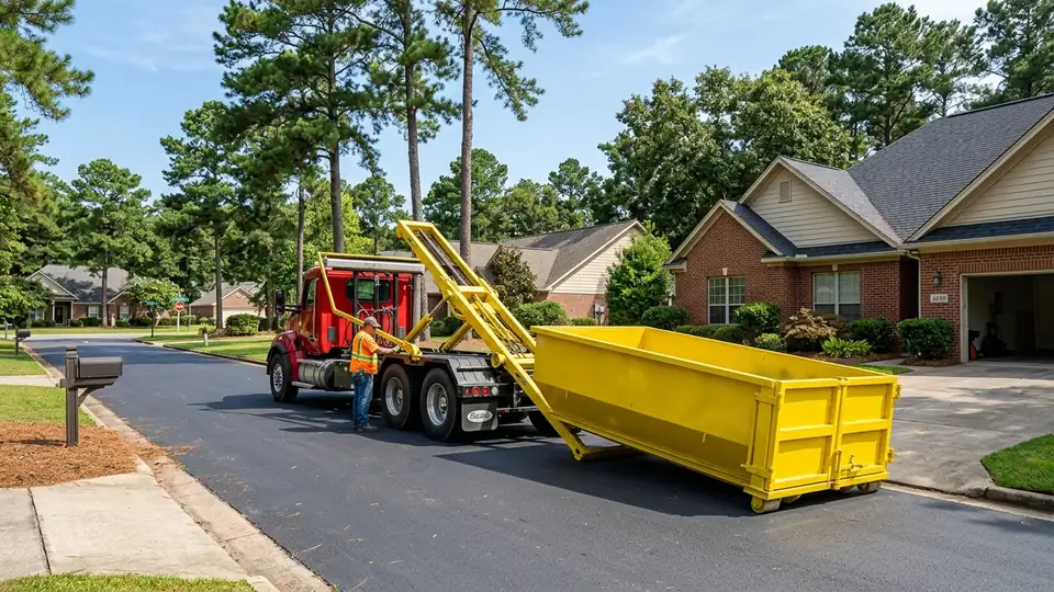 Dumpster rental cost and pricing guide Longview TX - roll-off container on driveway
