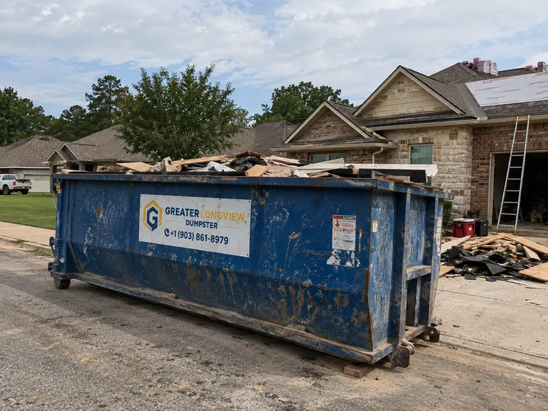 Construction dumpster rental in Hallsville TX