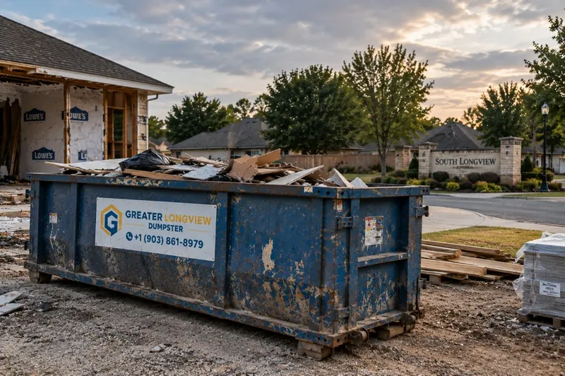 South Longview dumpster rental delivered for residential cleanout